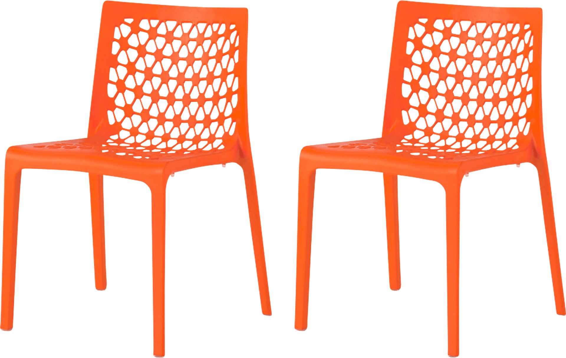 Lagoon Milan Orange Outdoor Dining Chair, Set of 2 - Image 1