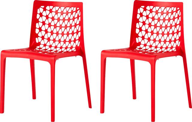 Lagoon Milan Red Outdoor Dining Chair, Set of 2 - Thumbnail - Image 1