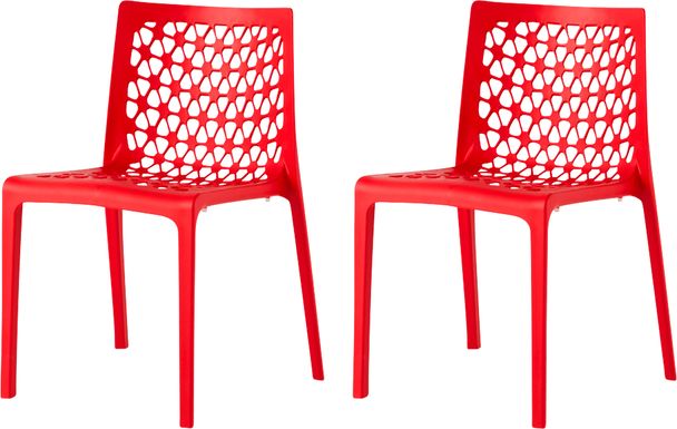 Lagoon Milan Red Outdoor Dinning Chair, Set of 2
