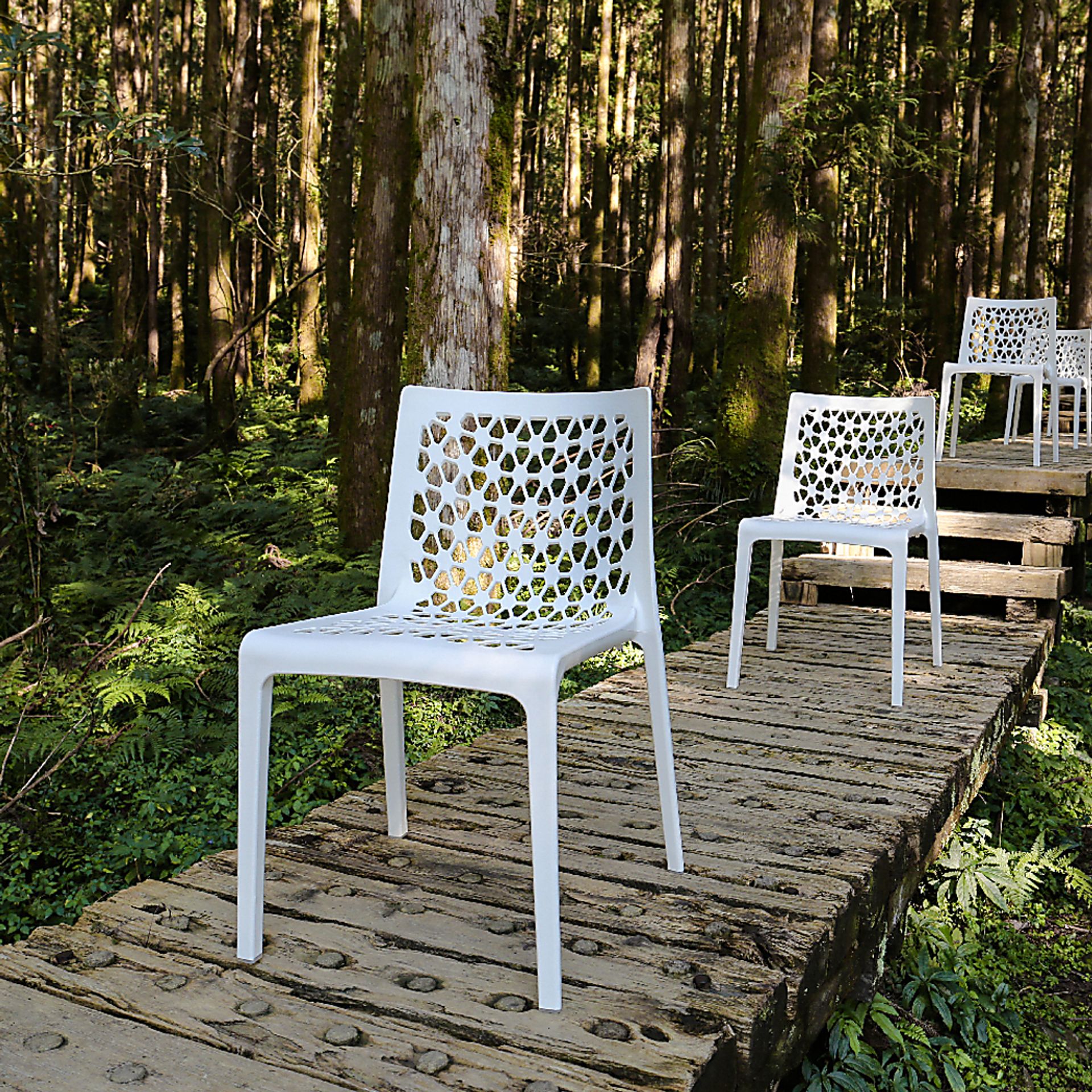 Lagoon Milan White Outdoor Dining Chair, Set of 2 - Image 3