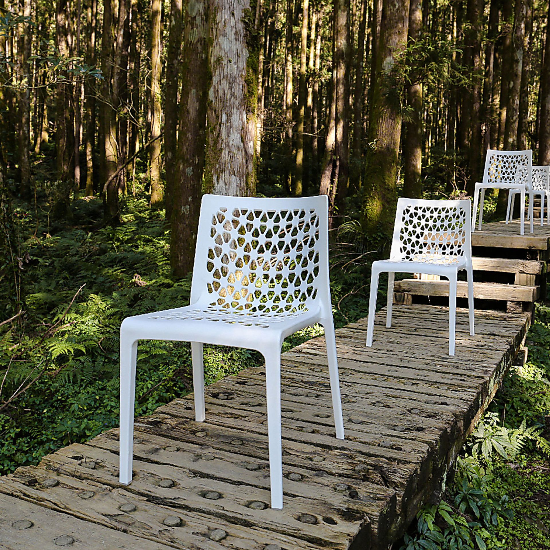 Lagoon Milan White Outdoor Dining Chair, Set of 2 - Image 3