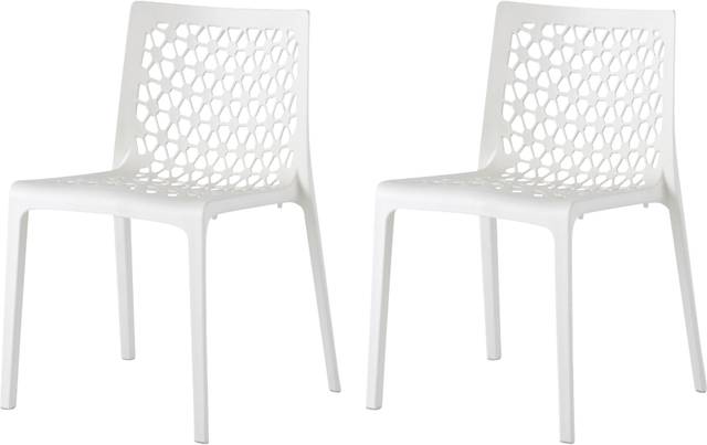 Lagoon Milan White Outdoor Dining Chair, Set of 2 - Thumbnail - Image 1