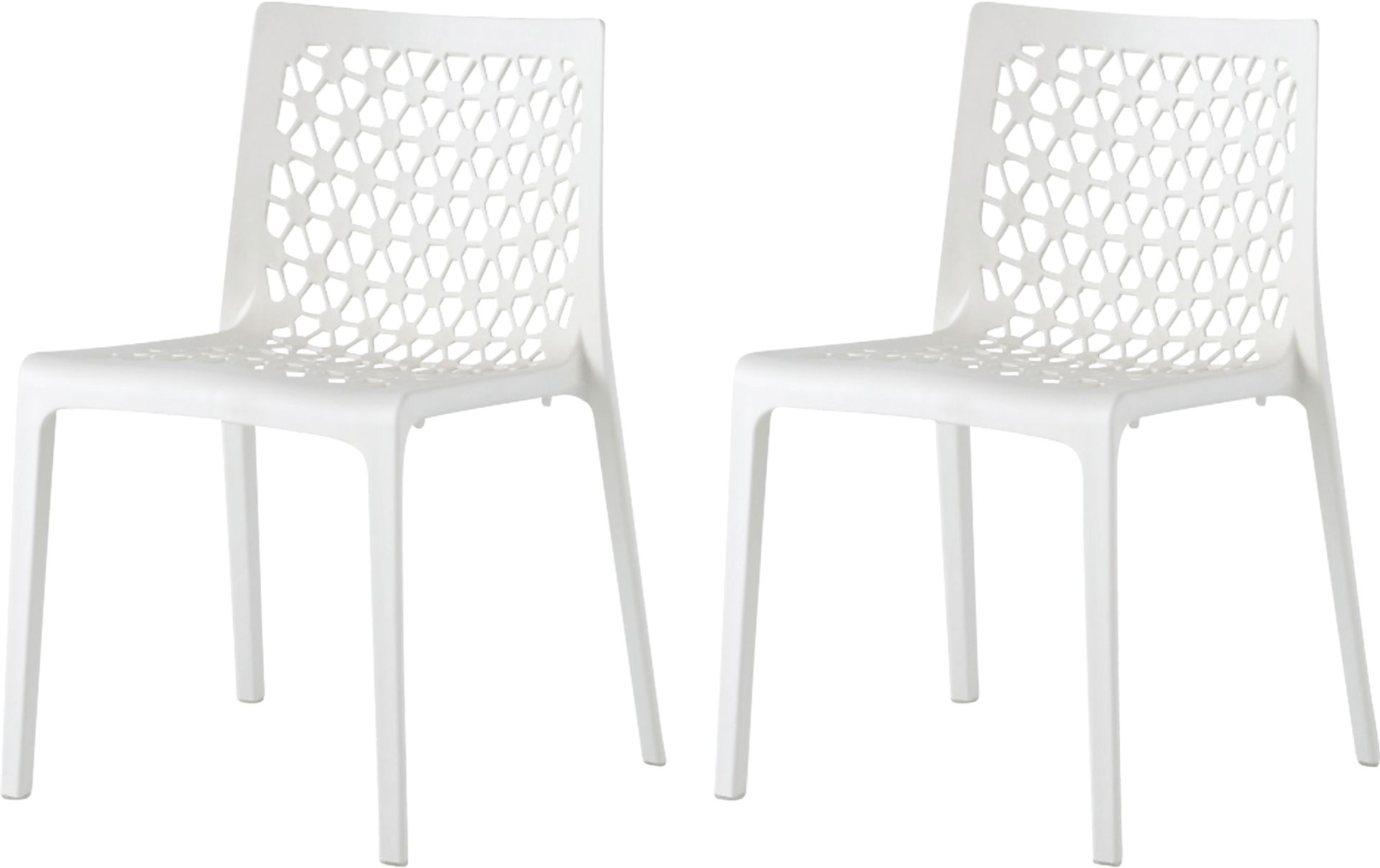 Lagoon Milan White Outdoor Dining Chair, Set of 2 - Image 1