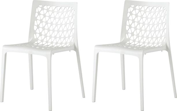 Lagoon Milan White Outdoor Dining Chair, Set of 2