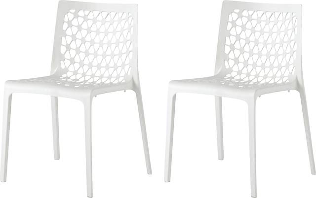 Lagoon Milan White Outdoor Dining Chair, Set of 2 - Thumbnail - Image 1