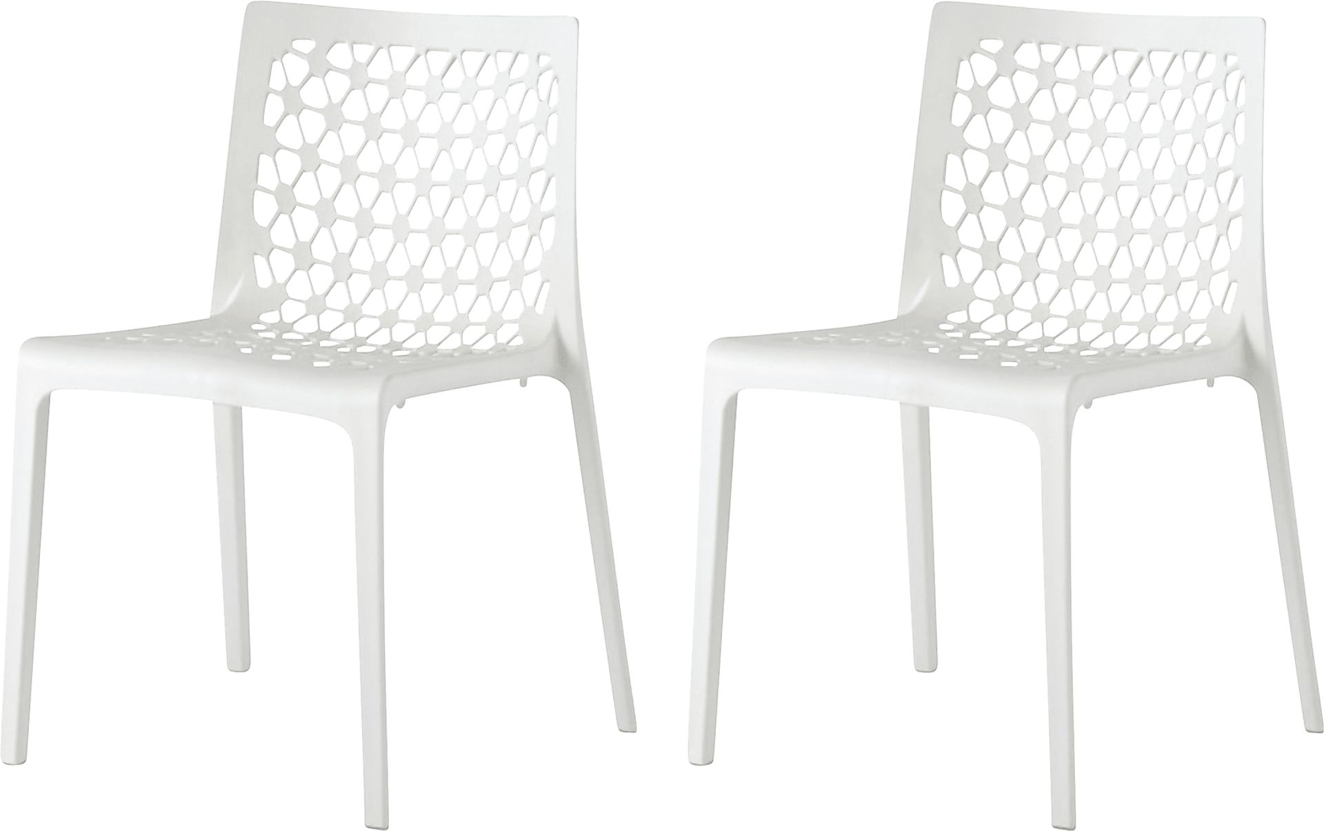 Lagoon Milan White Outdoor Dining Chair, Set of 2 - Image 1