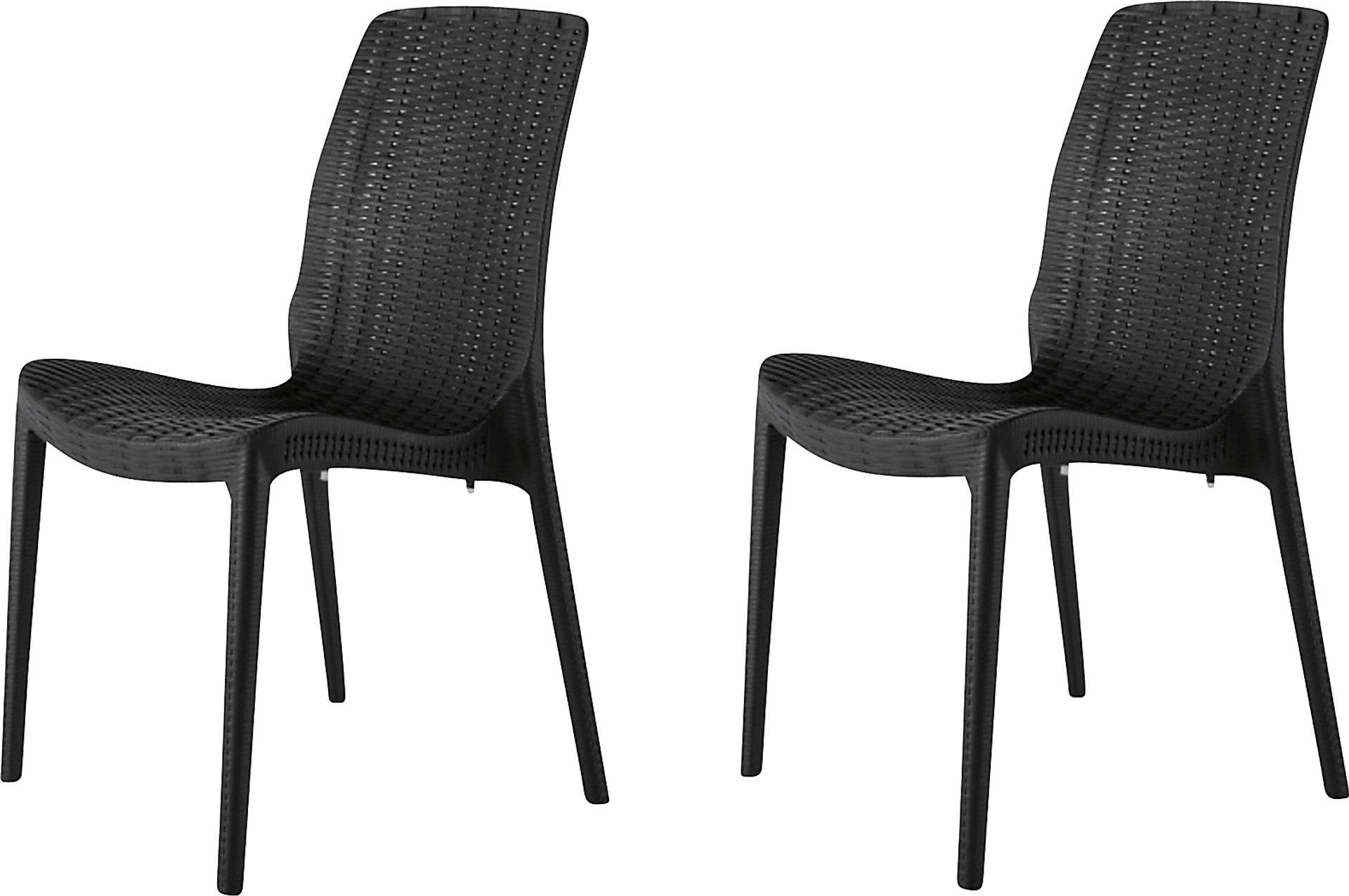 Lagoon Rue Black Outdoor Dining Chair, Set of 2 - Image 1