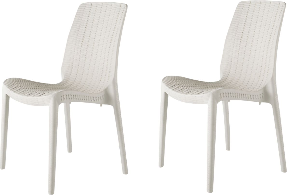 Lagoon Rue White Outdoor Dining Chair, Set of 2