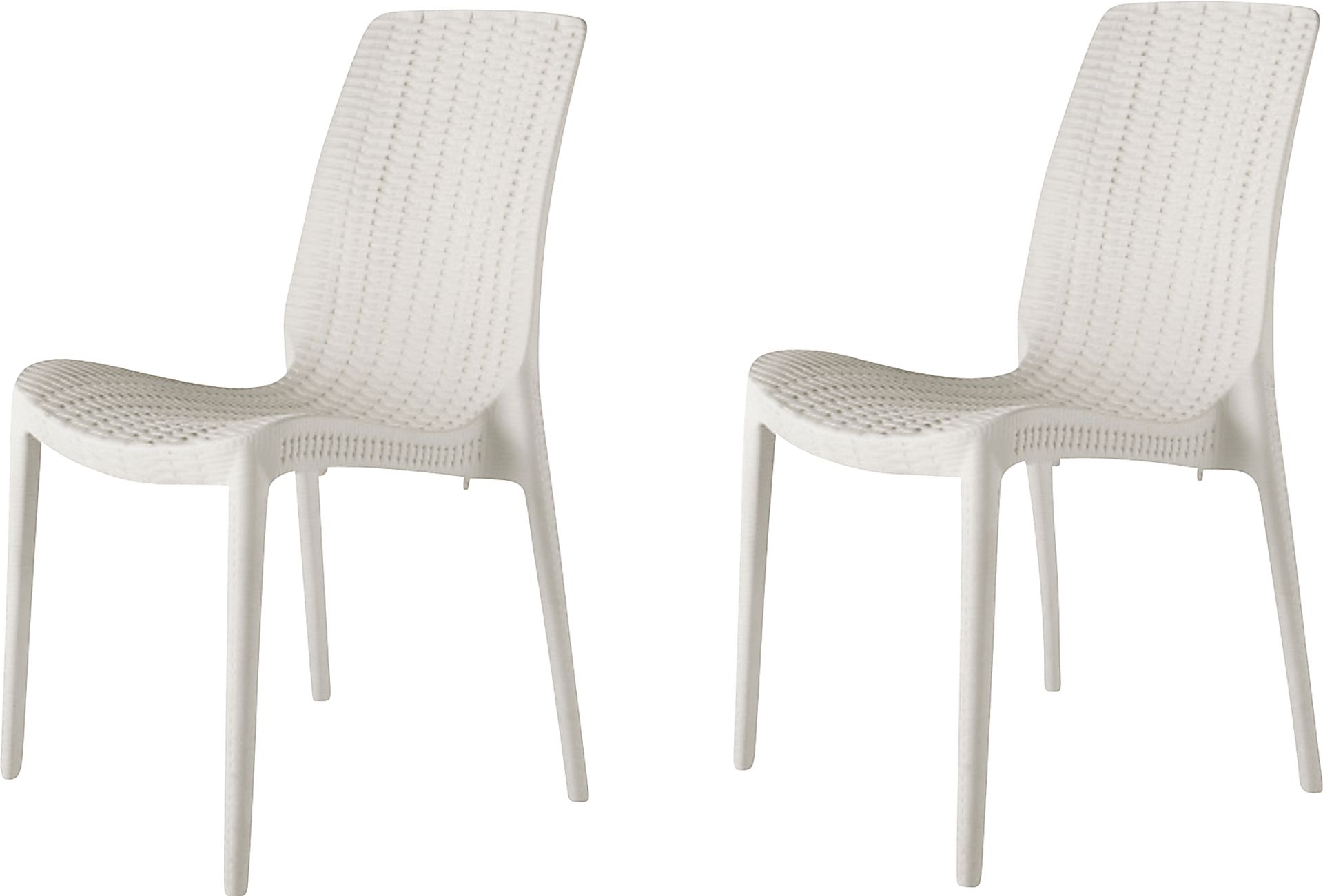 Lagoon Rue White Outdoor Dining Chair, Set of 2 - Image 1