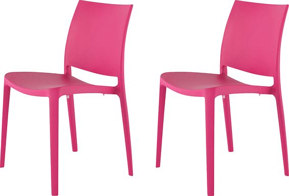 Lagoon Sensilla Fuchsia Outdoor Dining Chair, Set of 2