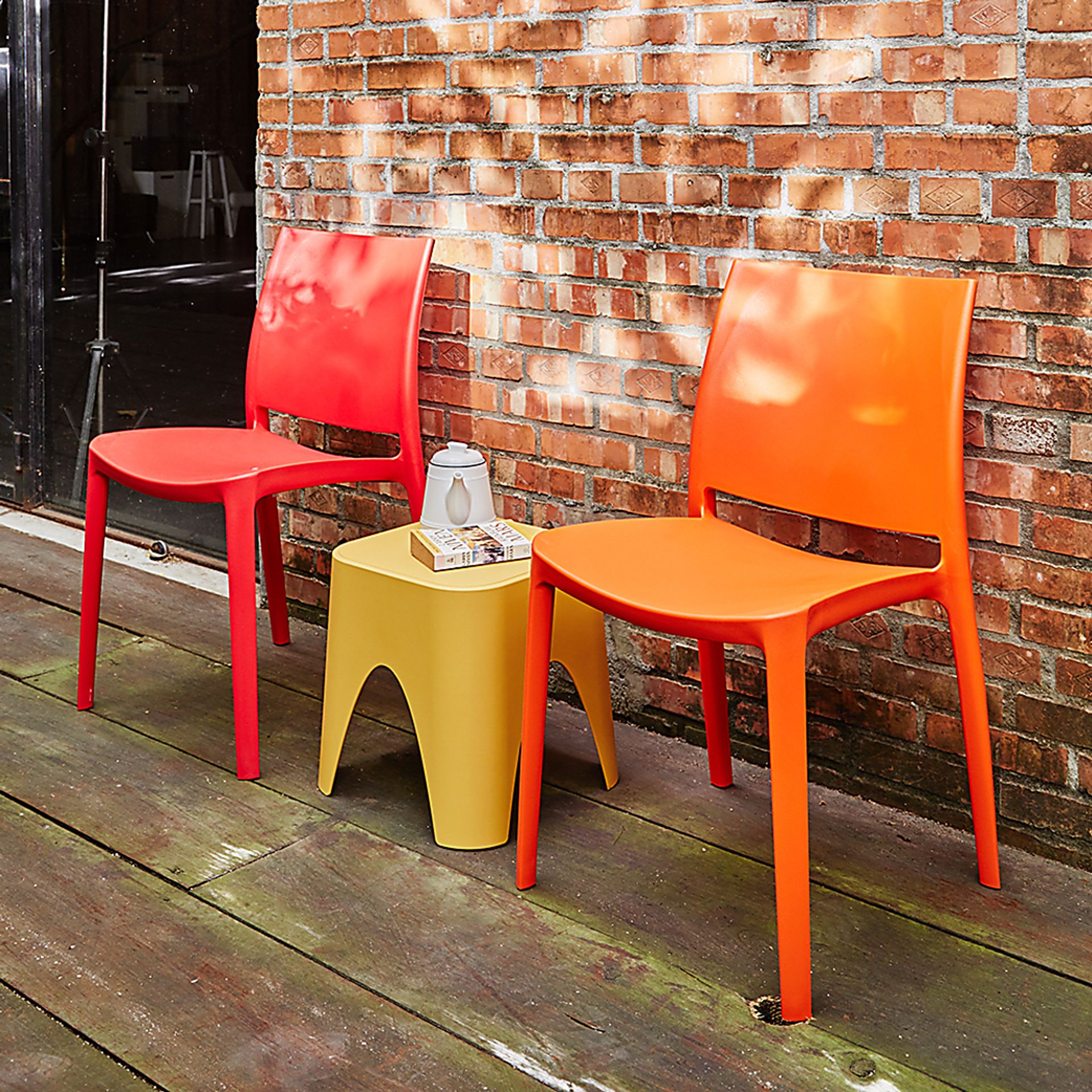 Lagoon Sensilla Orange Outdoor Dining Chair, Set of 2 - Image 3
