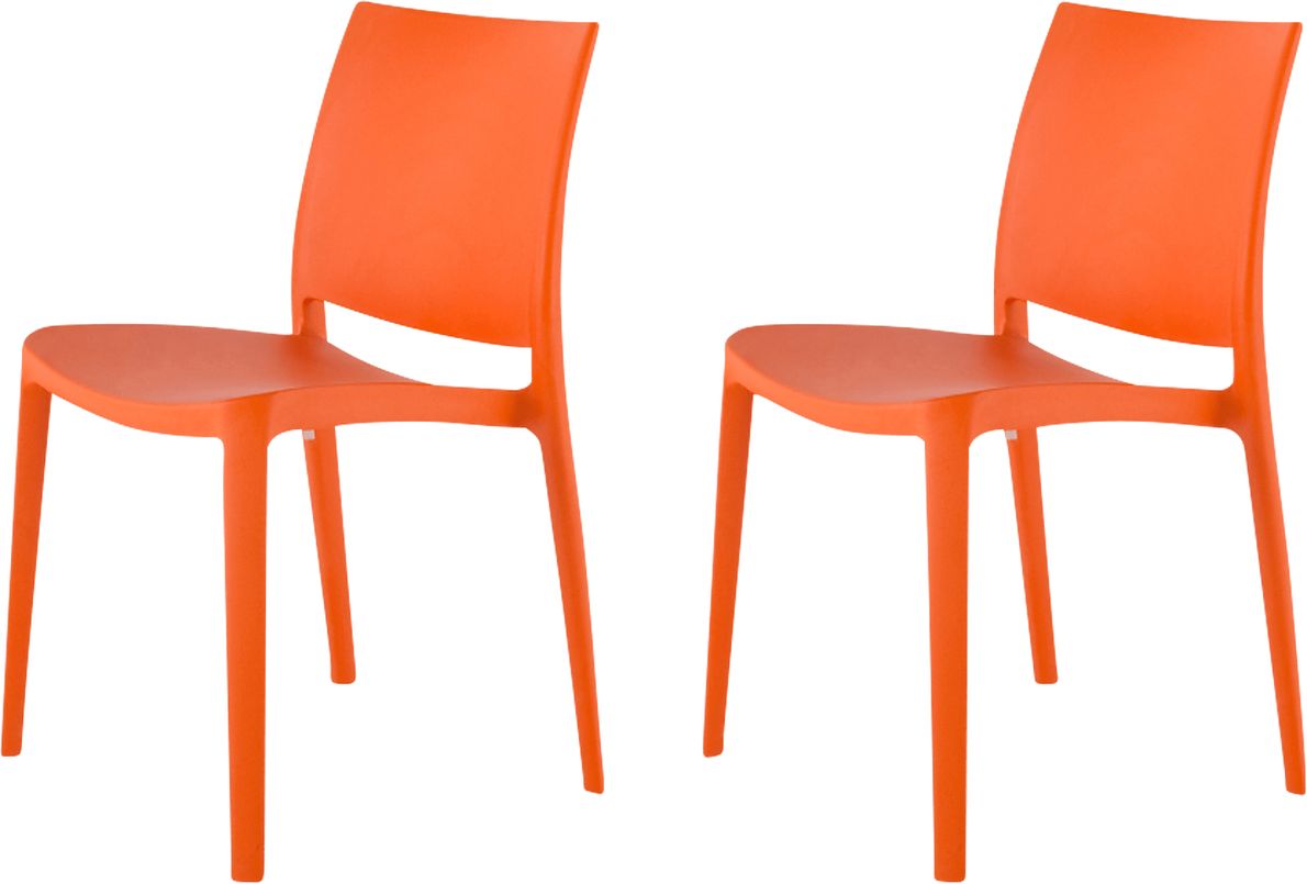 Lagoon Sensilla Orange Outdoor Dining Chair, Set of 2
