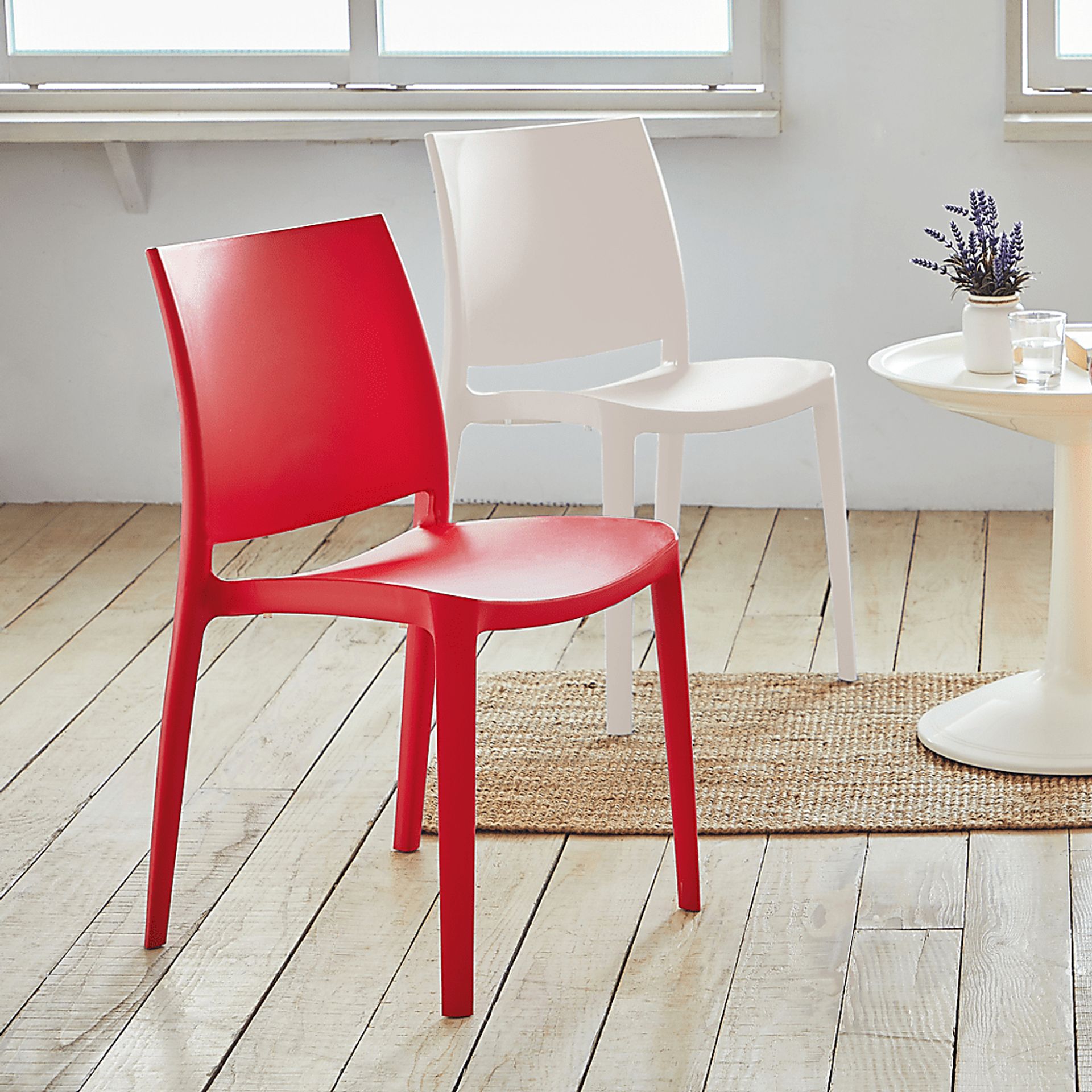 Lagoon Sensilla Red Outdoor Dining Chair, Set of 2 - Image 4