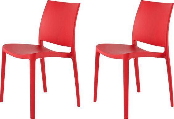 Lagoon Sensilla Red Outdoor Dinning Chair, Set of 2
