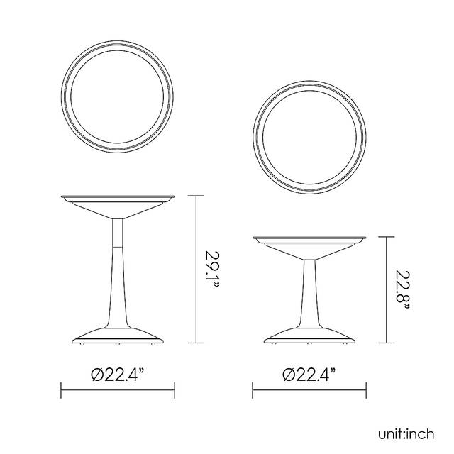 Lagoon Sprout Green Adjustable Outdoor Side Table - Thumbnail - Image 2