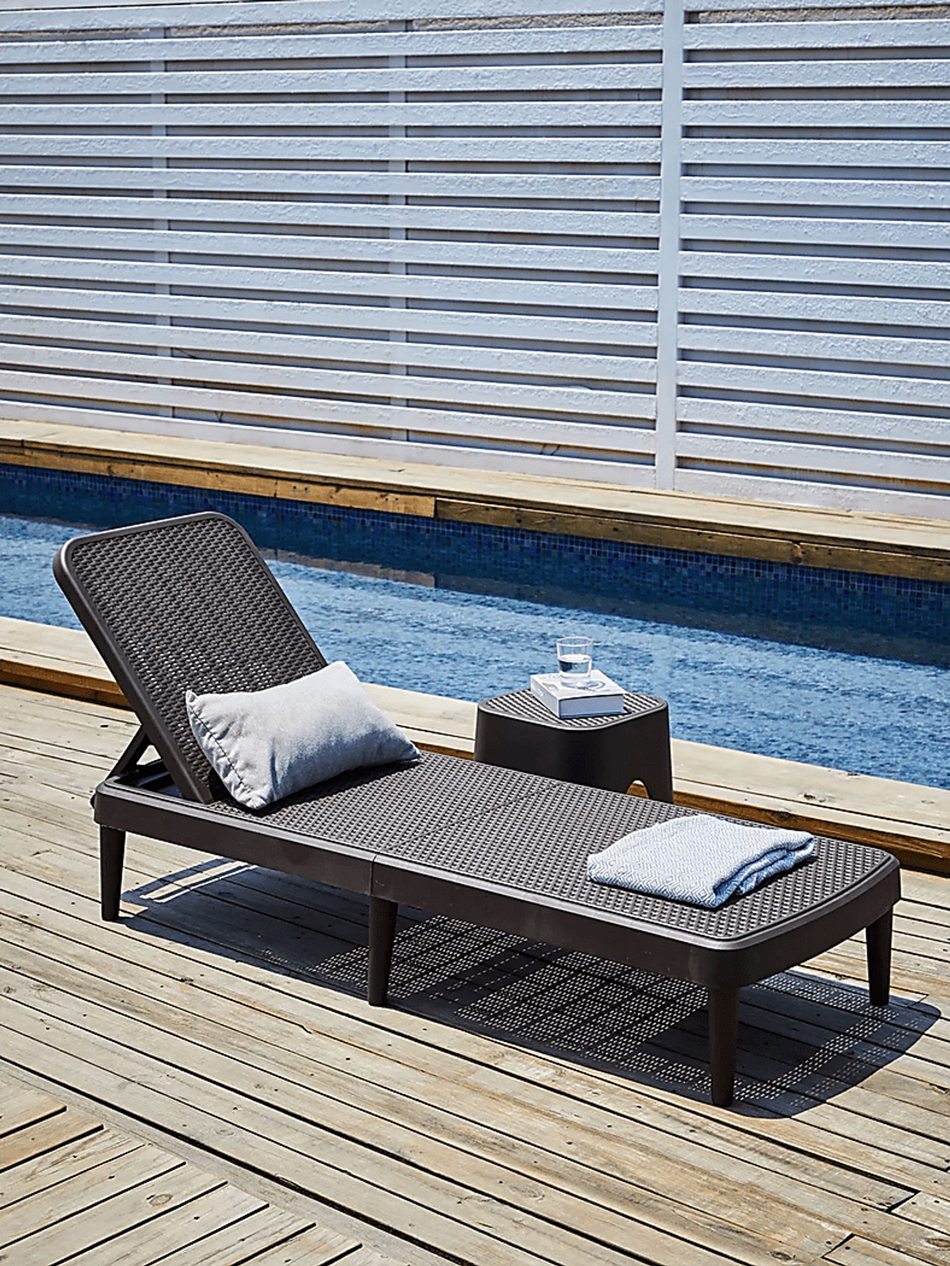Lagoon Tahiti Brown Outdoor Chaise Lounge - Image 2
