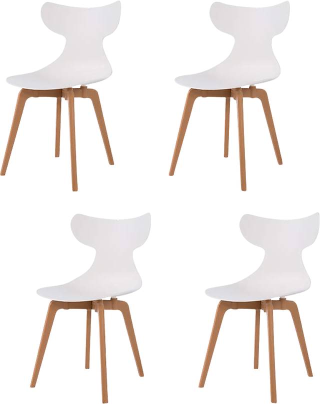 Lagoon Whale White Dining Chair, Set of 4 - Thumbnail - Image 1