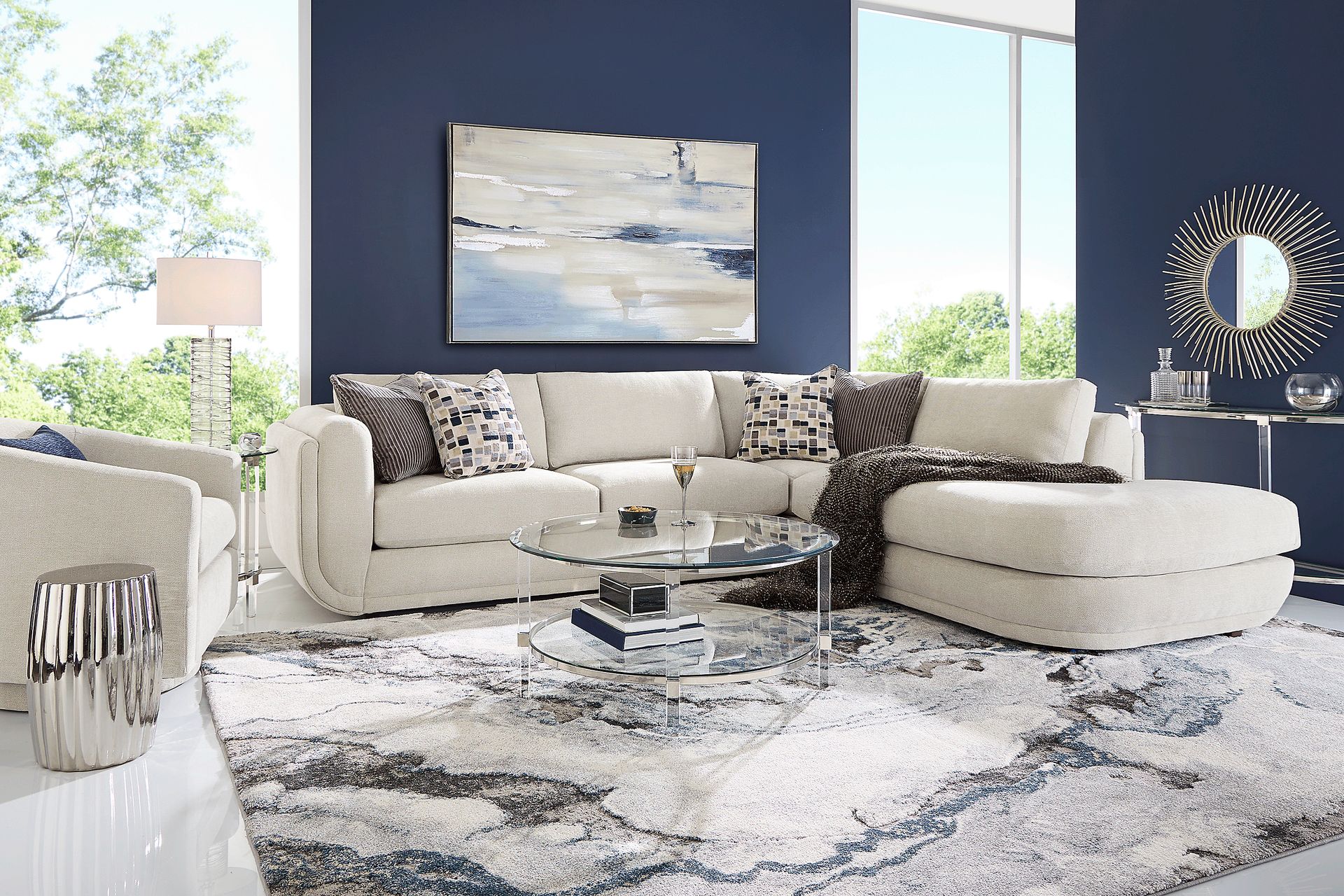 Laguna Hills Dove 5 Pc Sectional Living Room - Image 1