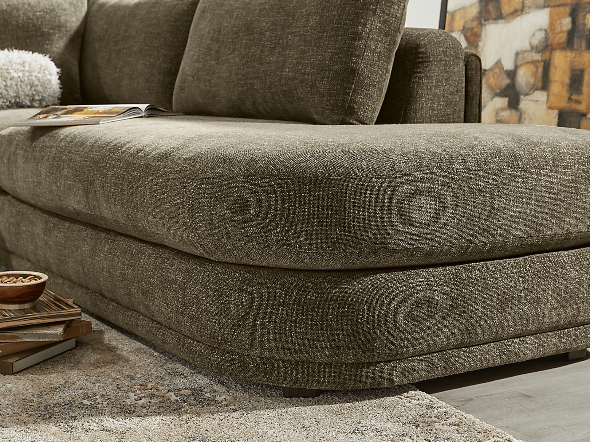 Laguna Hills Olive 5 Pc Sectional Living Room - Image 9