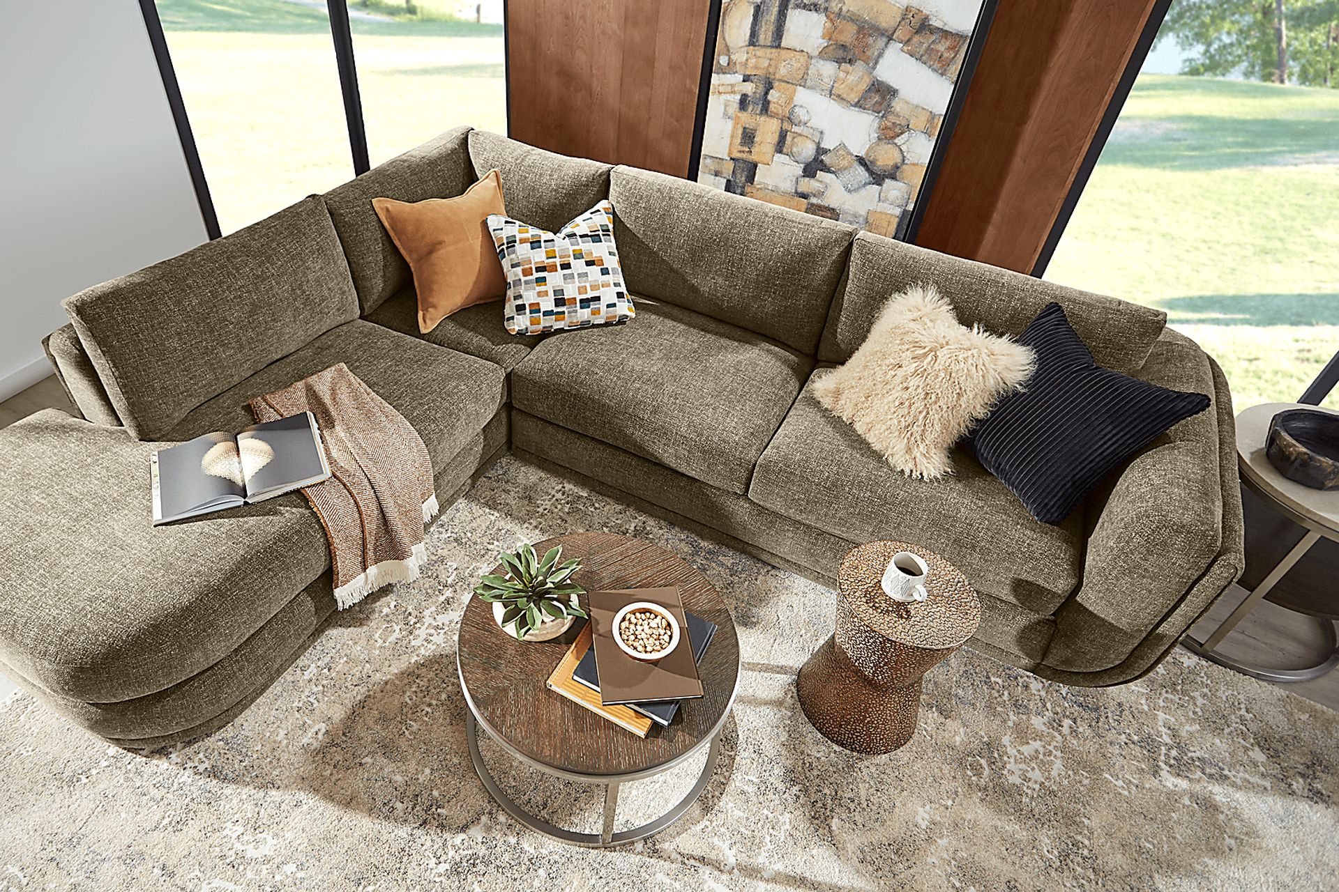 Laguna Hills Olive 2 Pc Sectional - Image 3