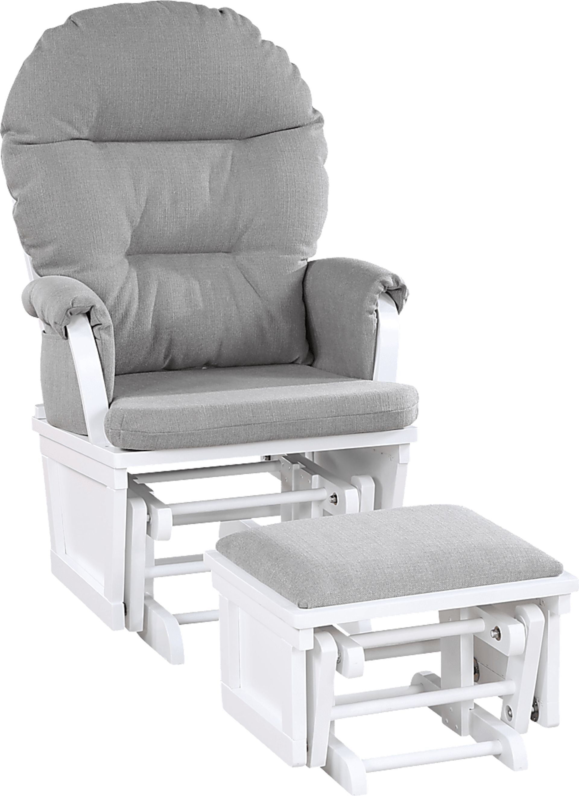 Nursery Laharpe Oyster/White Glider & Ottoman - Image 1