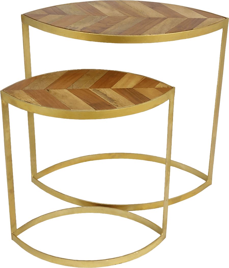 Lahave Gold Nesting Table Set of 2 Rooms To Go