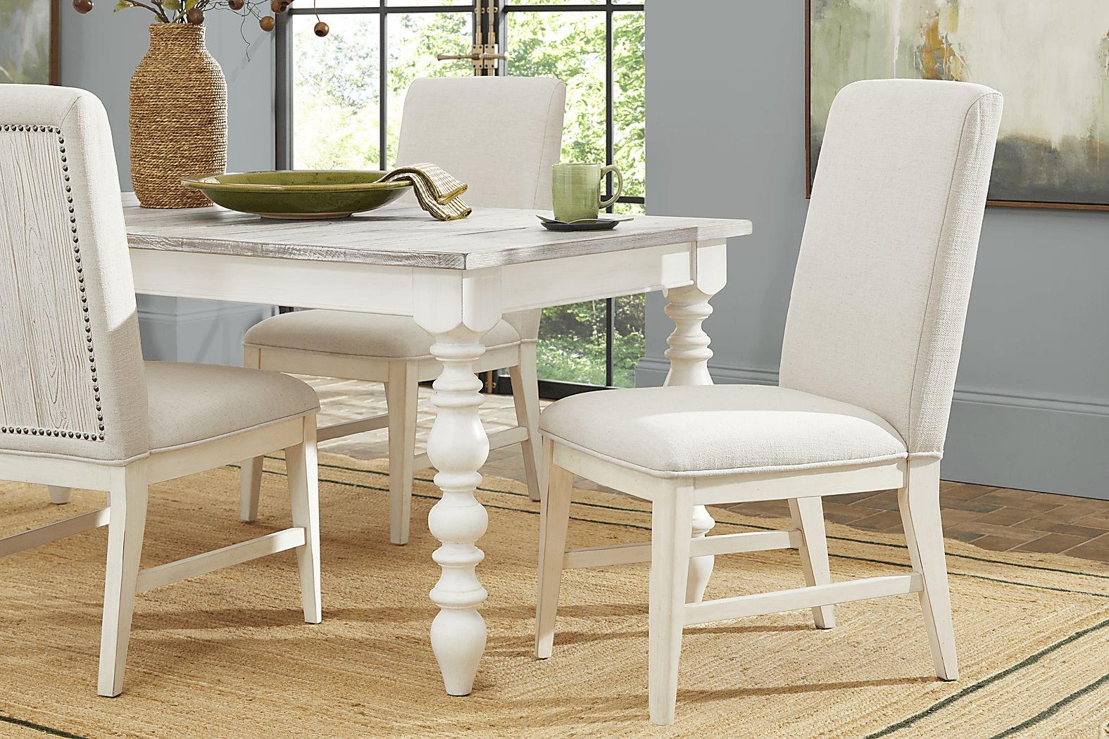 Lainey Cottage White Dining Table - Thumbnail 5