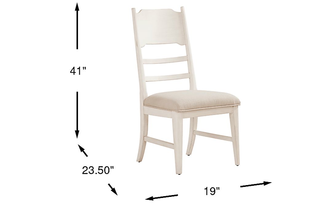 Lainey Cottage White Ladder Back Side Chair