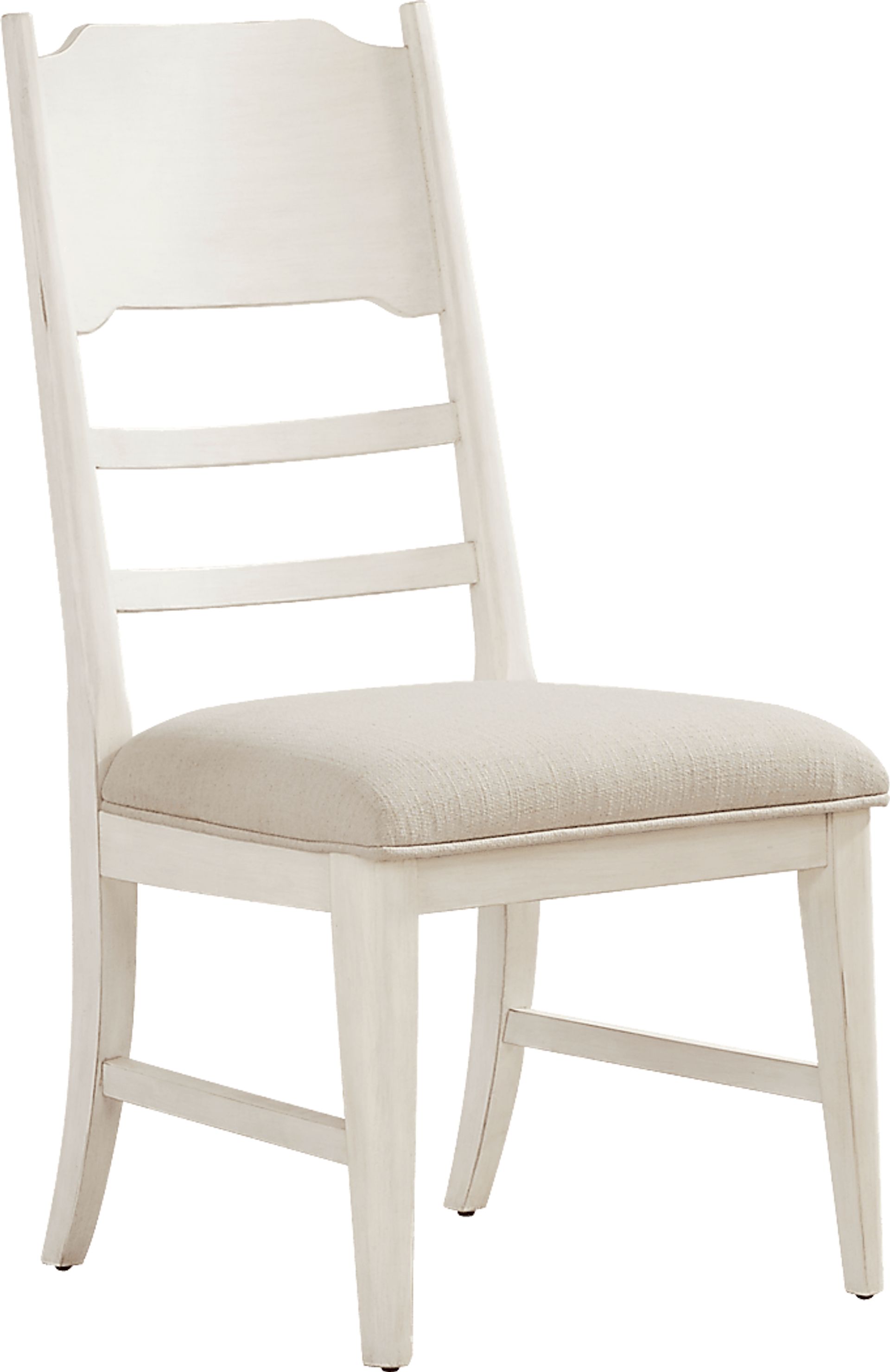 Lainey Cottage White 5 Pc Round Dining Room with Ladder Back Chairs - Image 5