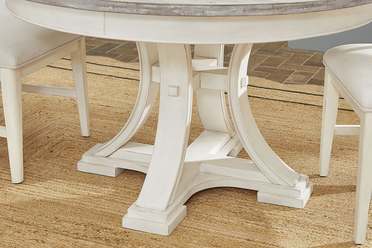 Lainey Cottage 5 Pc White Dining Room Set With Round Dining Table ...