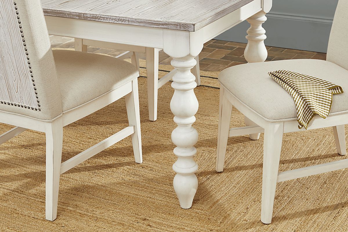 Lainey Cottage 5 Pc White Dining Room Set With Round Dining Table ...