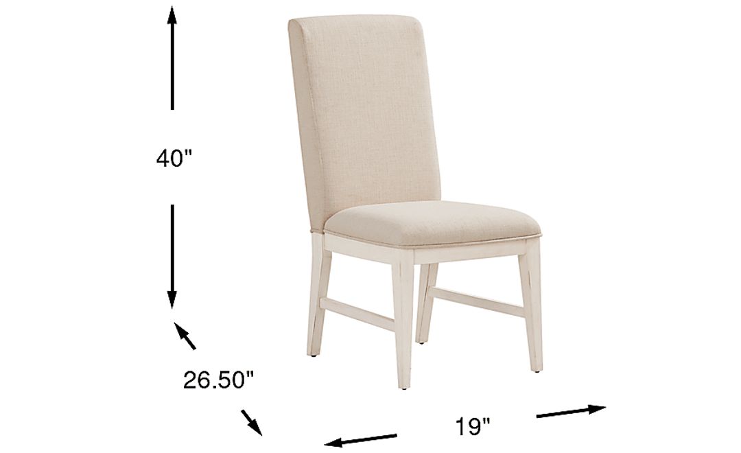 Lainey Cottage White Upholstered Side Chair