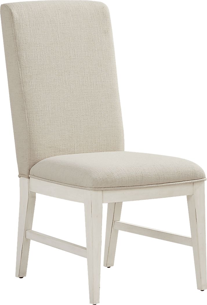 Lainey Cottage White Upholstered Side Chair