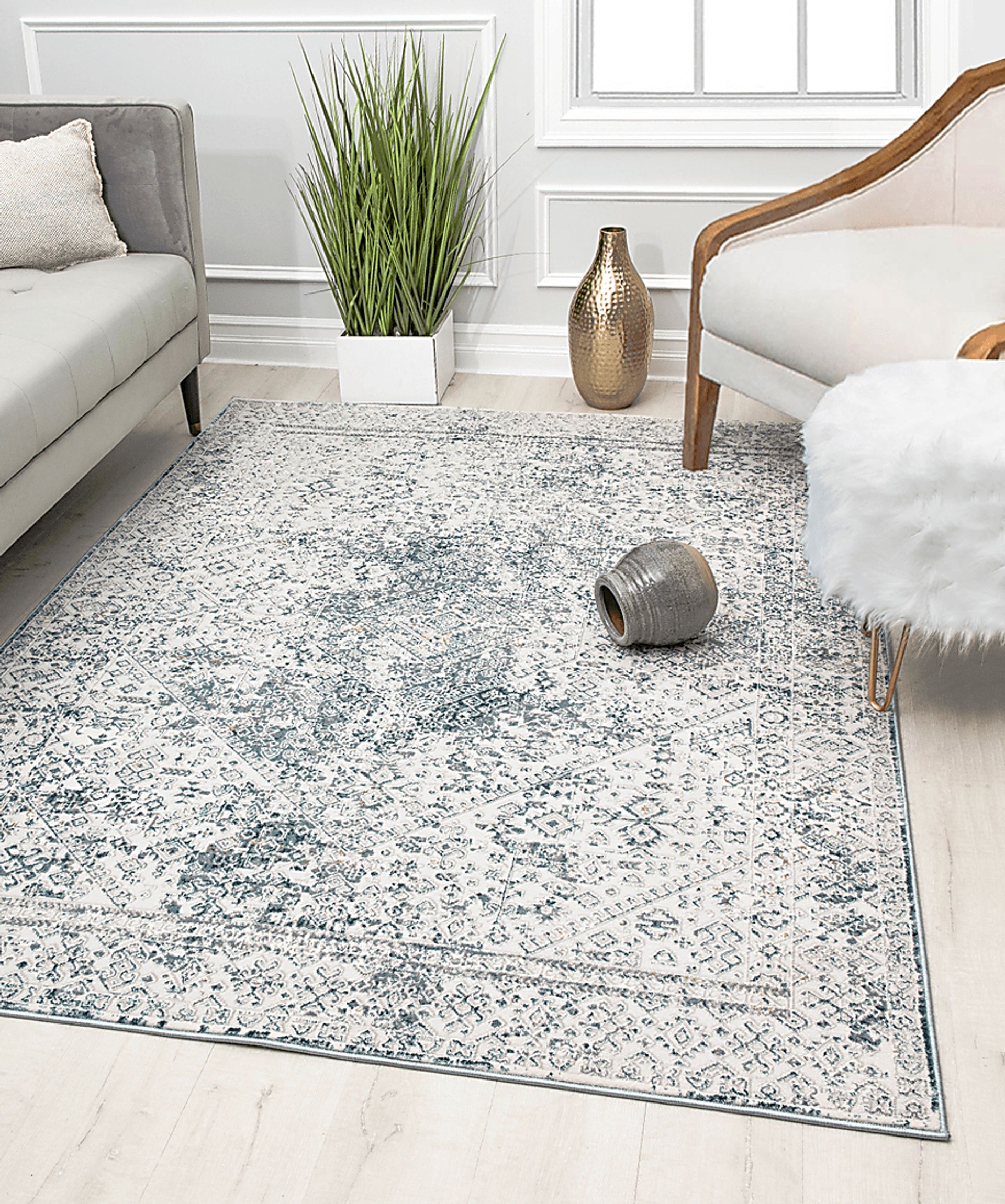 Lainy 5'3 x 7' Blue Rug - Image 2