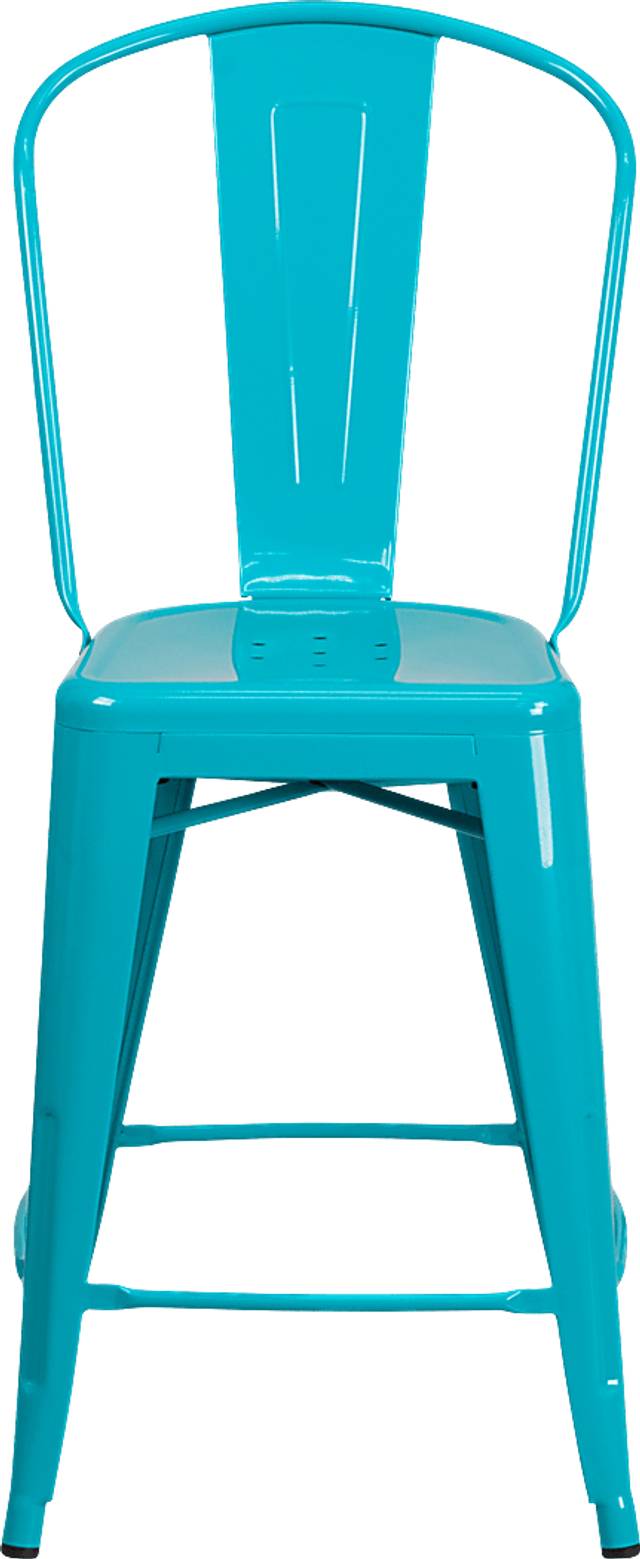 Laird Teal Indoor/Outdoor Counter Height Stool - Thumbnail - Image 2