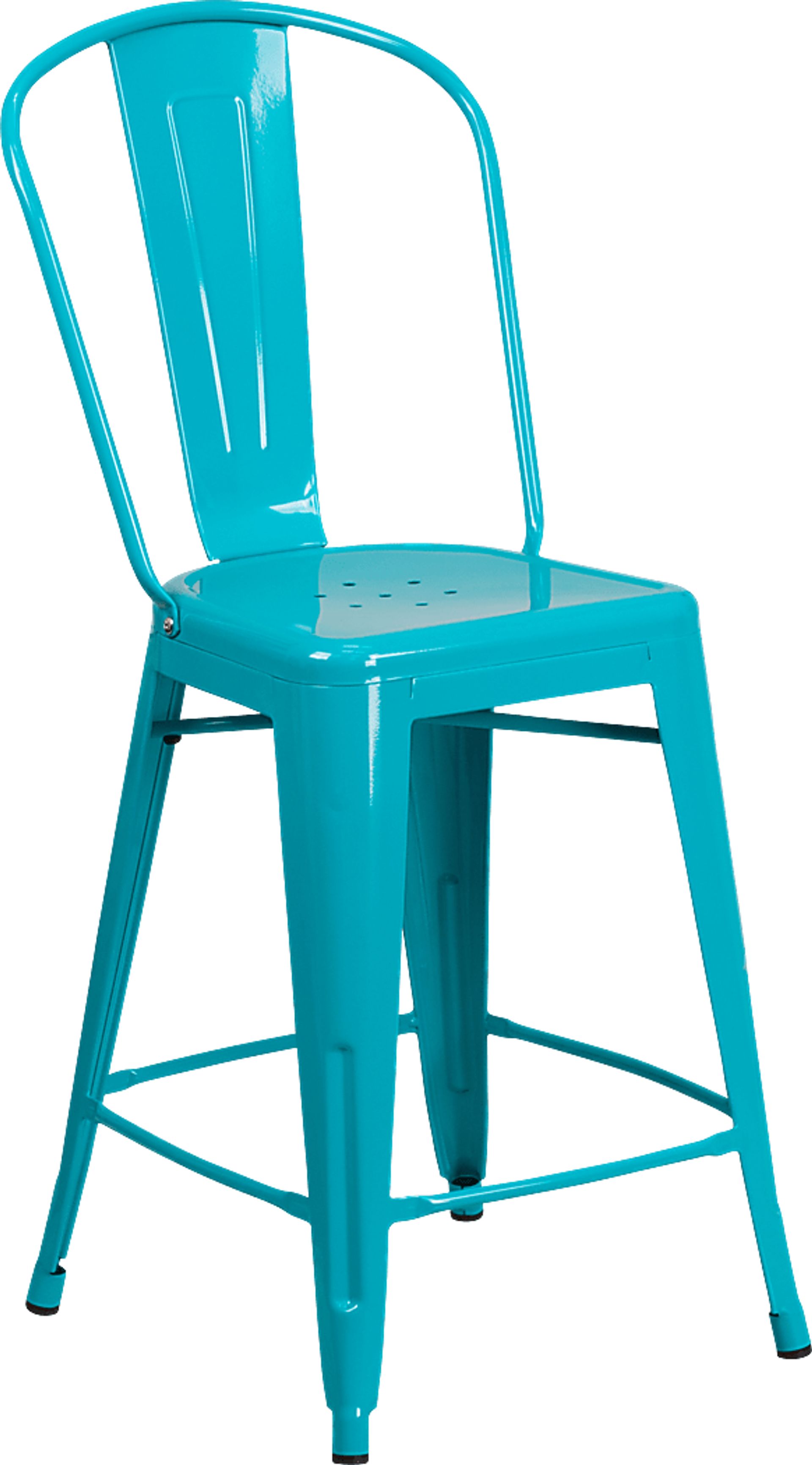 Laird Teal Indoor/Outdoor Counter Height Stool - Image 1