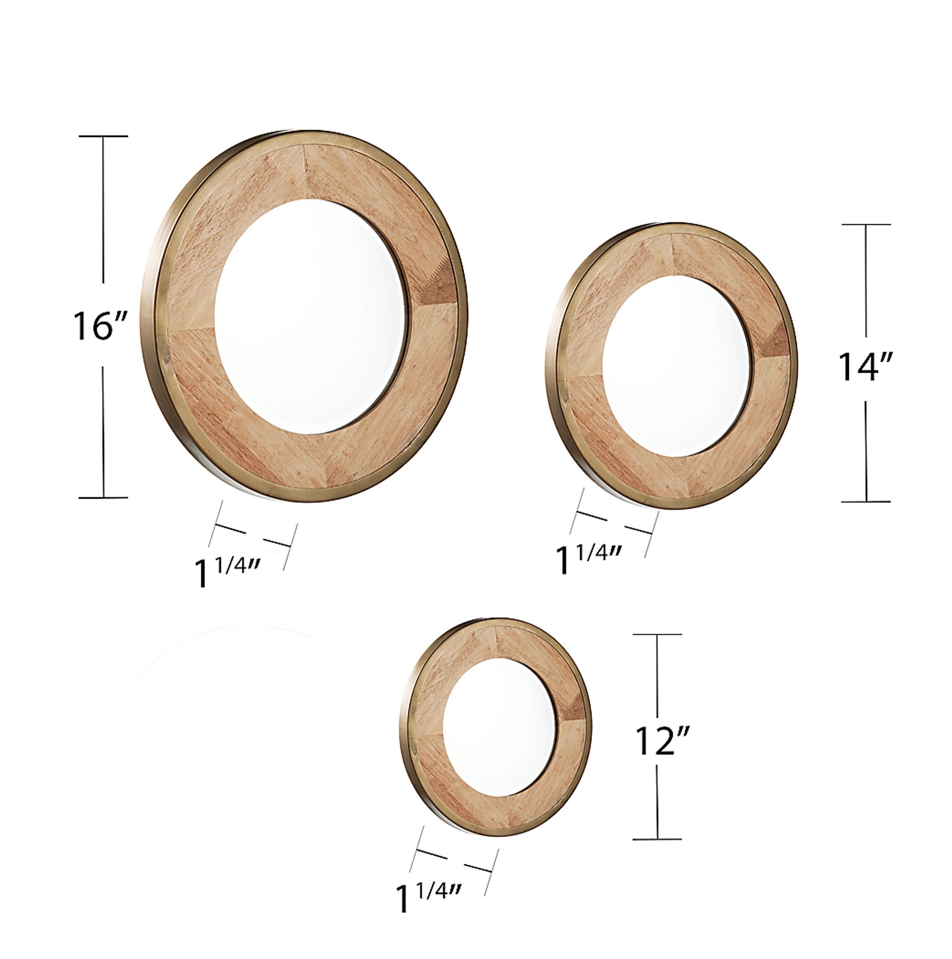 Lakawana Brown Mirror, Set of 3 - Image 8