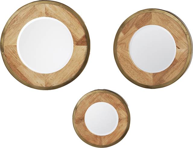Lakawana Brown Mirror, Set of 3 - Thumbnail - Image 1