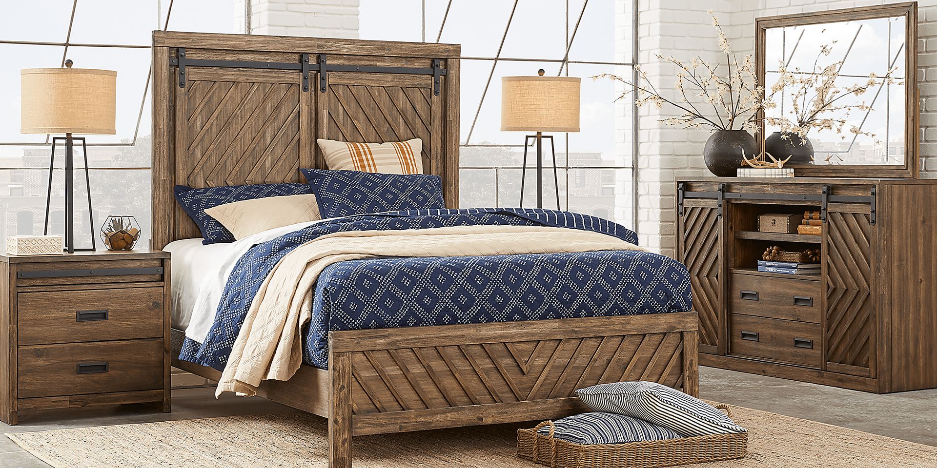 Lake Arrowhead Brown 5 Pc King Panel Bedroom - Image 1