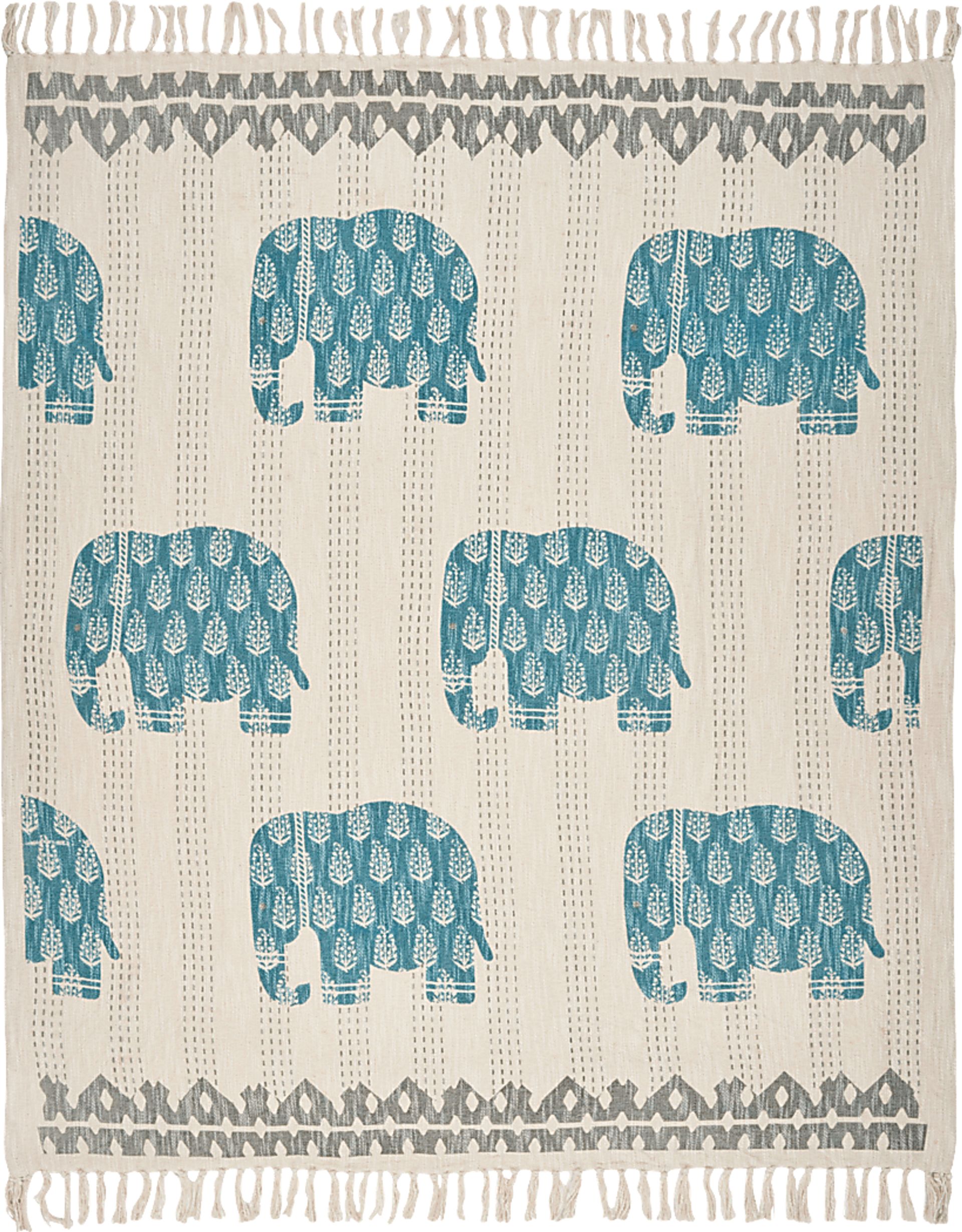Lake Ave Blue Throw Blanket - Image 1