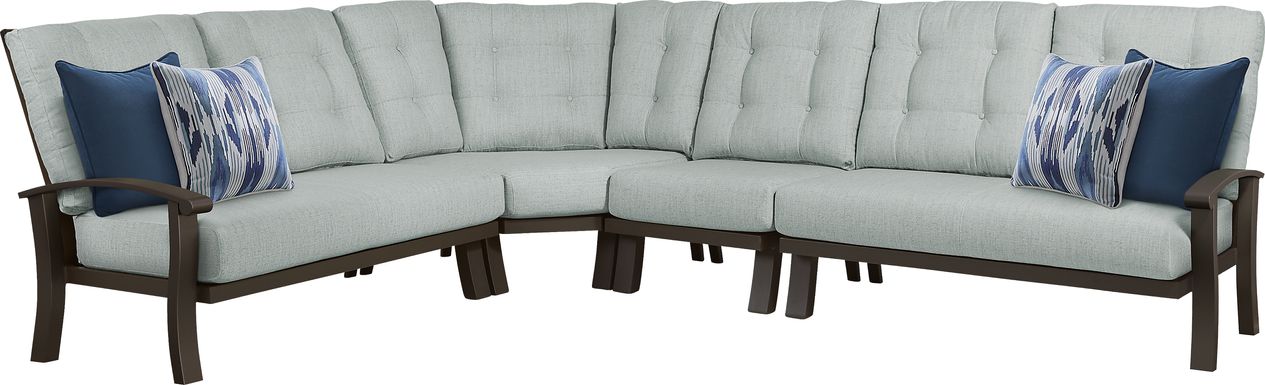 Lake Breeze Aged Bronze 4 Pc Outdoor Sectional with Mist Cushions