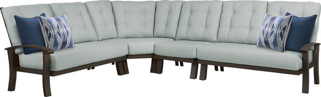 Lake Breeze Aged Bronze 4 Pc Outdoor Sectional with Mist Cushions - Thumbnail - Image 1