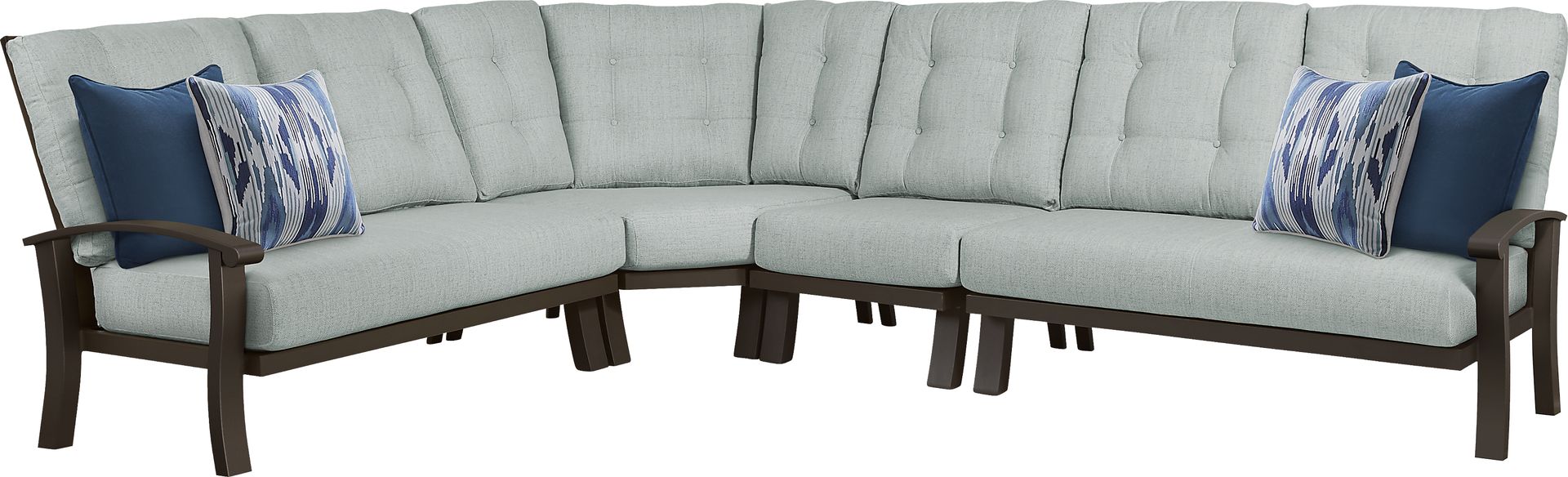 Lake Breeze Aged Bronze 4 Pc Outdoor Sectional with Mist Cushions - Image 1