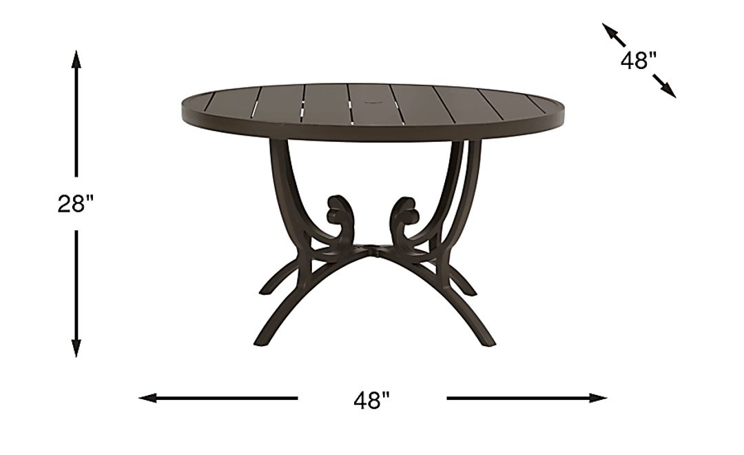 Lake Breeze Aged Bronze 48 in. Round Outdoor Dining Table