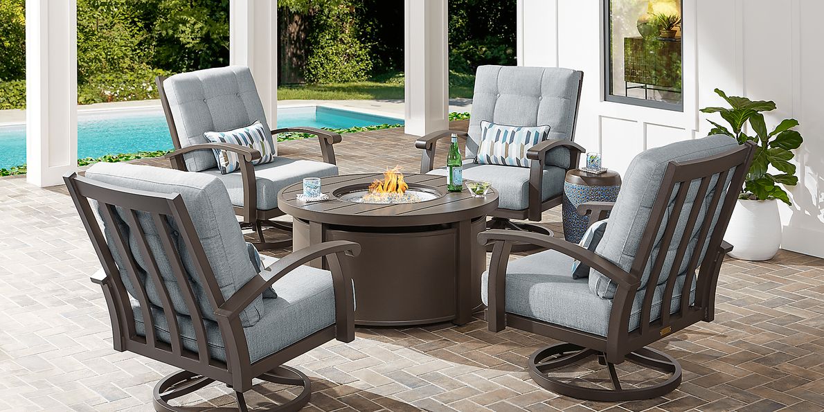 Fire pit sets with deals swivel chairs