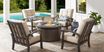 Lake Breeze Aged Bronze 5 Pc Outdoor Fire Pit Seating Set with Wren Cushions