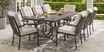 Lake Breeze Aged Bronze 7 Pc Outdoor 90 in. Rectangle Dining Set with Parchment Cushions
