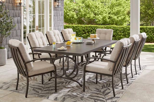 Lake Breeze Aged Bronze Outdoor Dining Chair with Wren Cushions - Thumbnail - Image 2