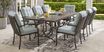 Lake Breeze Aged Bronze 9 Pc Outdoor 90 in. Rectangle Dining Set with Mist Cushions
