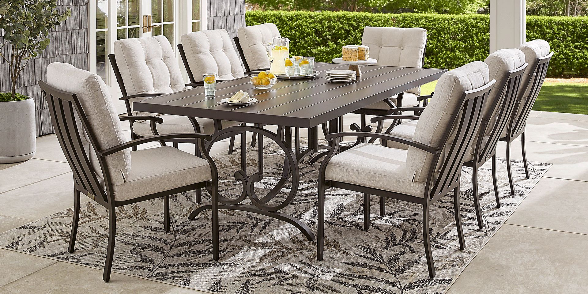 Lake Breeze Aged Bronze 90 in. Rectangle Outdoor Dining Table - Image 2